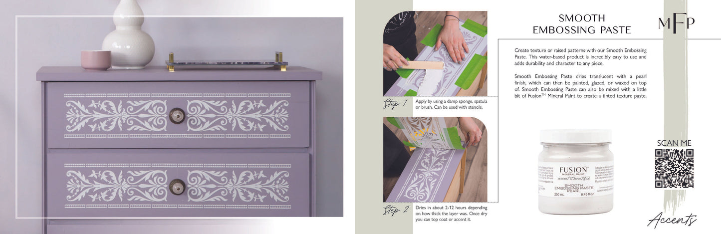 Fusion Mineral Paint Embossing Paste How To Instructions