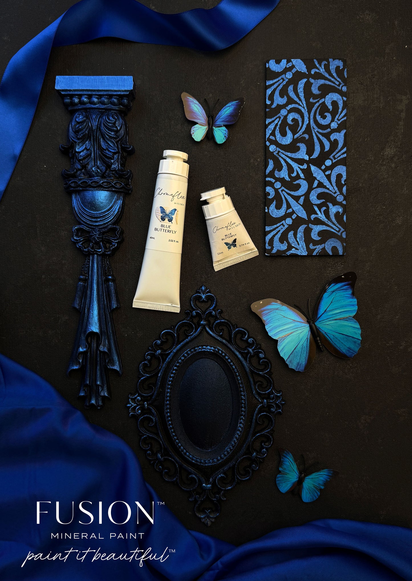 Fusion Chromaflex Blue Butterfly Flatlay