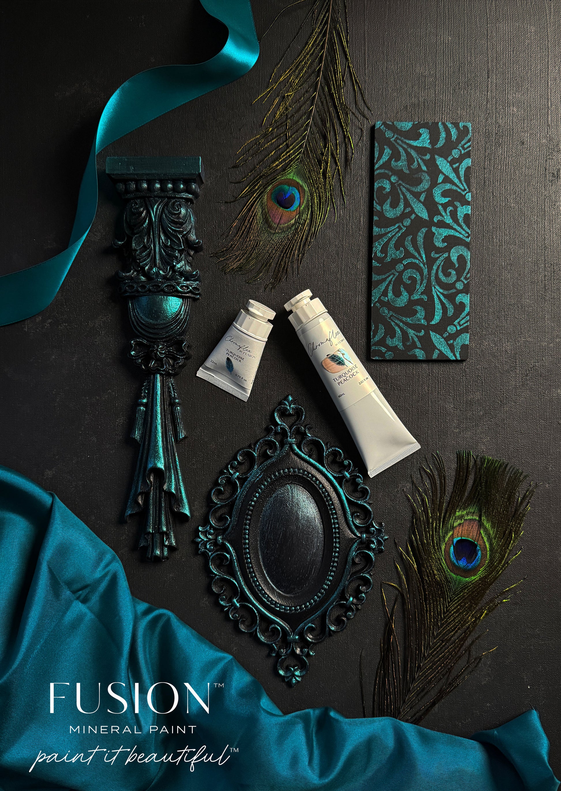 Fusion Chromaflex Turquoise Peacock Flatlay