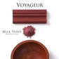Voyageur Homestead House Milk Paint colour swatches on wooden bowl and painted trim 