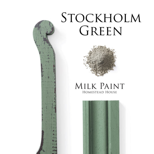 Stockholm Green Homestead House Milk Paint flatlay